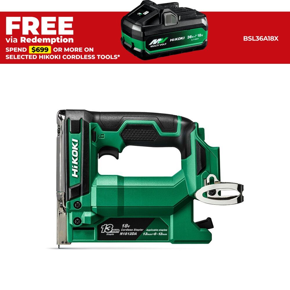 HiKOKI N1812DA(W4Z) 18V Li-ion Cordless 13mm Fine Wire Stapler - Skin Only