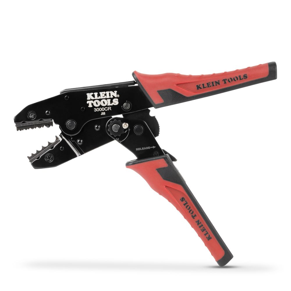 Klein 3006CR Ratcheting Non-Insulated Terminal Crimper, 10 to 22 AWG Wire