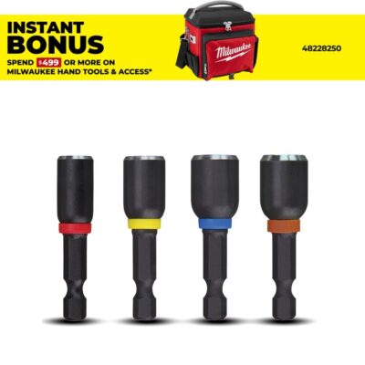 Milwaukee 49664562 4pce 1/4"-7/16" SHOCKWAVE Magnetic Nut Drivers