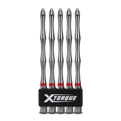 Xtorque 5PKPH2100 PH2 100mm Phillips Head Torsion Magnetic Driver Bit - 5 Pack