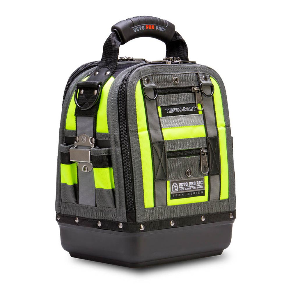 Veto Pro Pac VETOTECHMCTHV (VPP10243) Tall Compact Tech Tool Bag - Hi Vis Yellow
