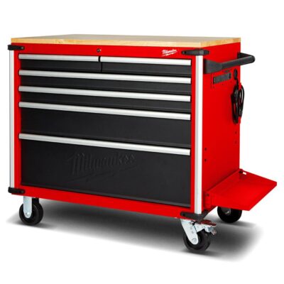 Milwaukee 48228537 1016mm (40") 6 Drawer Mobile Work Bench Tool Trolley with Wood Top