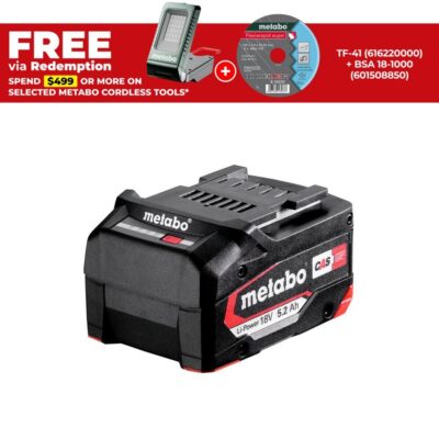 Metabo LiPOWER battery pack 18 V - 5.2 Ah (625028000) 18V 5.2Ah Li-ion Cordless Battery