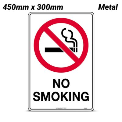 Uniform Safety Signs 402LSM 450mm x 300mm Metal No Smoking Sign