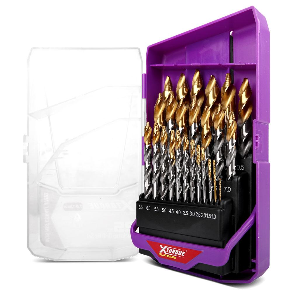 Xtorque XP25M35 Platinum 25pce HSS M35 Sharkstep Drill Bits Set