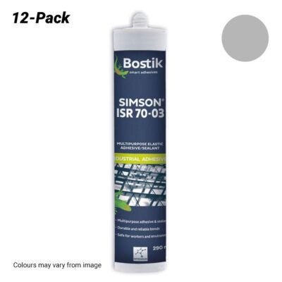 Bostik 3013215012PK 12-Pack 290ml Simson ISR 70-03 Elastic Adhesive/ Sealant Cartridge - Grey