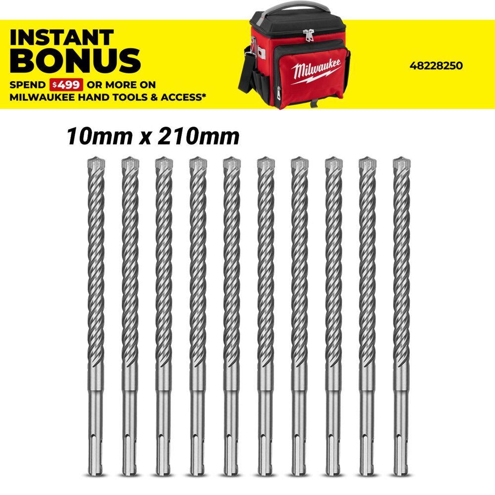 Milwaukee 4932352048 10-Pack 10mm x 210mm SDS-Plus MX4