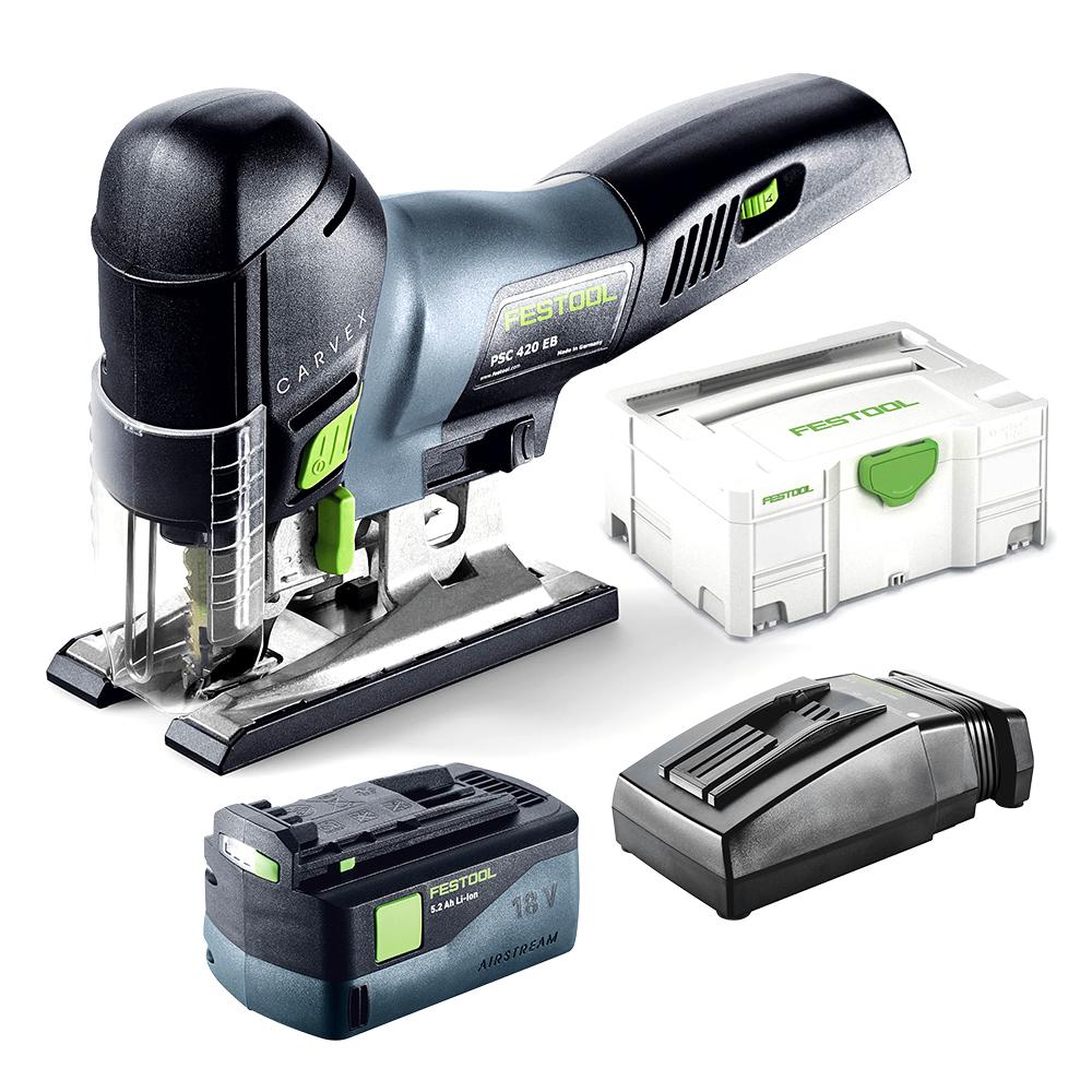 Festool PSC 420 EB Li 5.Ah TCL6-Plus (575016) 18V 5.2Ah Li-Ion Cordless CARVEX Jigsaw Combo Kit