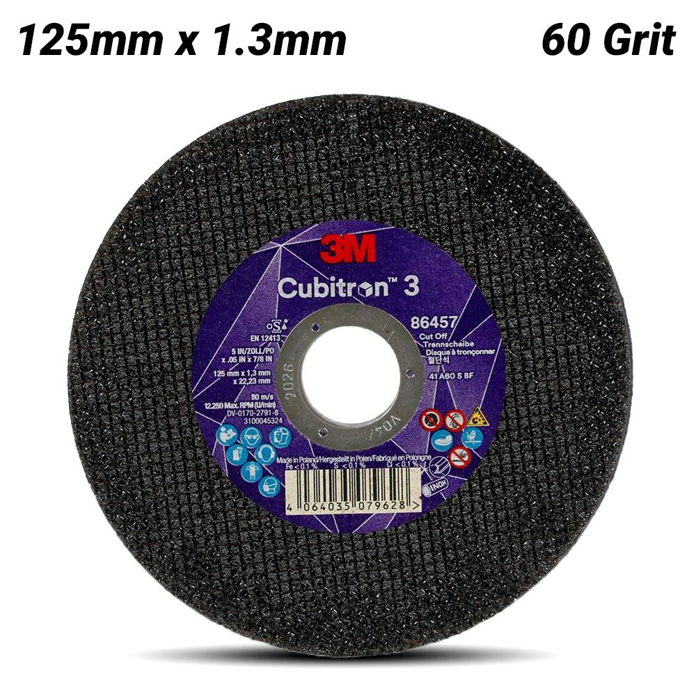 3M 7100304304 (UU012138986) 125 x 1.3 x 22.23 mm Cubitron™ 3 86457 60+ Grit T41 EN Cut-Off Wheel