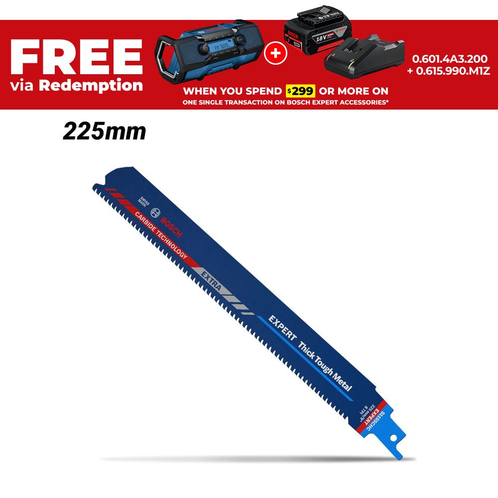 Bosch 2.608.900.368 225mm EXPERT Thick Tough Metal S 1155 EHM Reciprocating Saw Blade