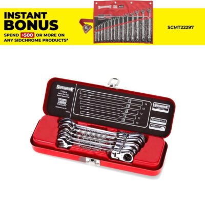 Sidchrome SCMT22204 5pce Metric Geared Flex-Head Spanner Set