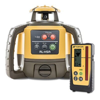 Topcon RL-H5A (1021200-25) Red Beam Self-Leveling Rotary Grade Laser Level Kit with Rechargeable Battery & LS-110D Receiver