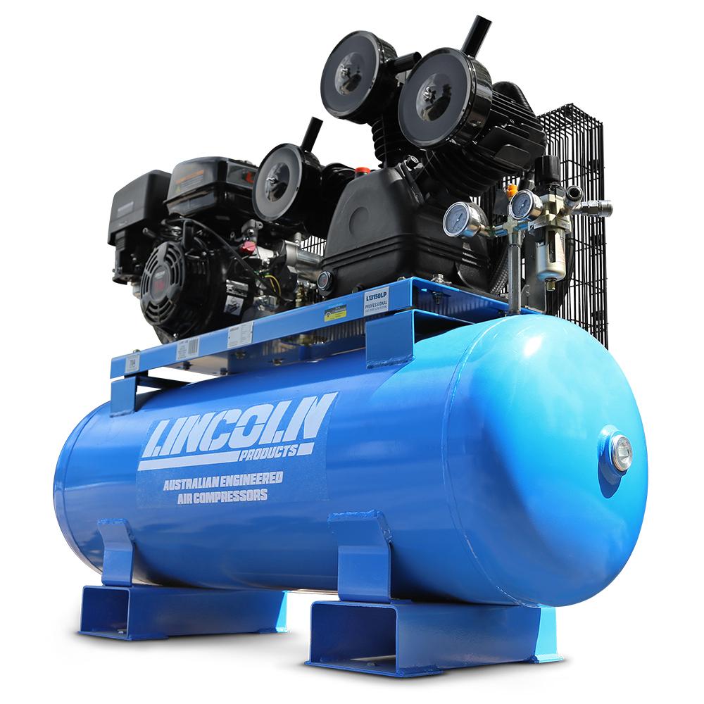 Lincoln L13150LP 13HP 150L Triple Piston Belt Driven Loncin Powered Air Compressor