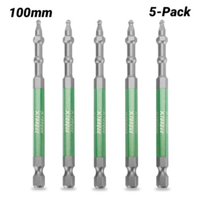 Xtorque XBP3HX100 5-Pack HEX 3 Ball Point 100mm Driver Bit Set