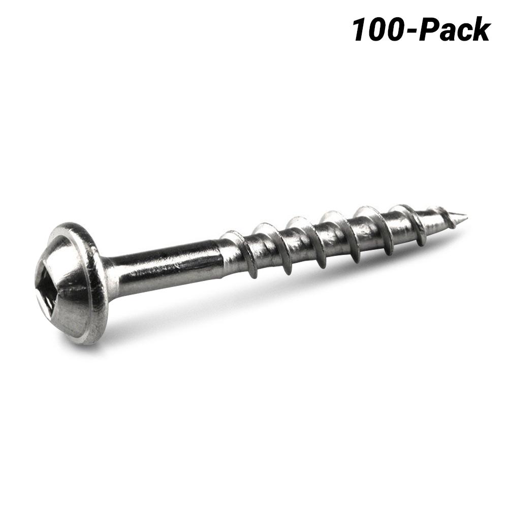 Kreg KR-SMLC125S5-100 100-Pack 32mm (1-1/4") Coarse Thread Stainless Steel Pocket Screws