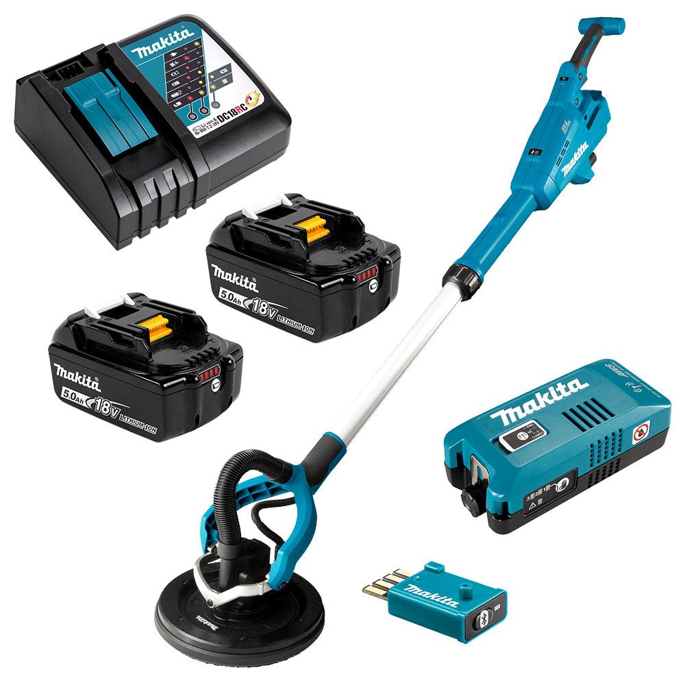 Makita DSL801TUX2 18V 5.0Ah Li-ion Cordless Brushless AWS 225mm (8-3/4") Drywall Sander