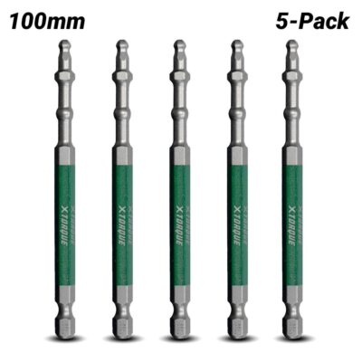 Xtorque XBP4HX100 5-Pack HEX 4 Ball Point 100mm Driver Bit Set
