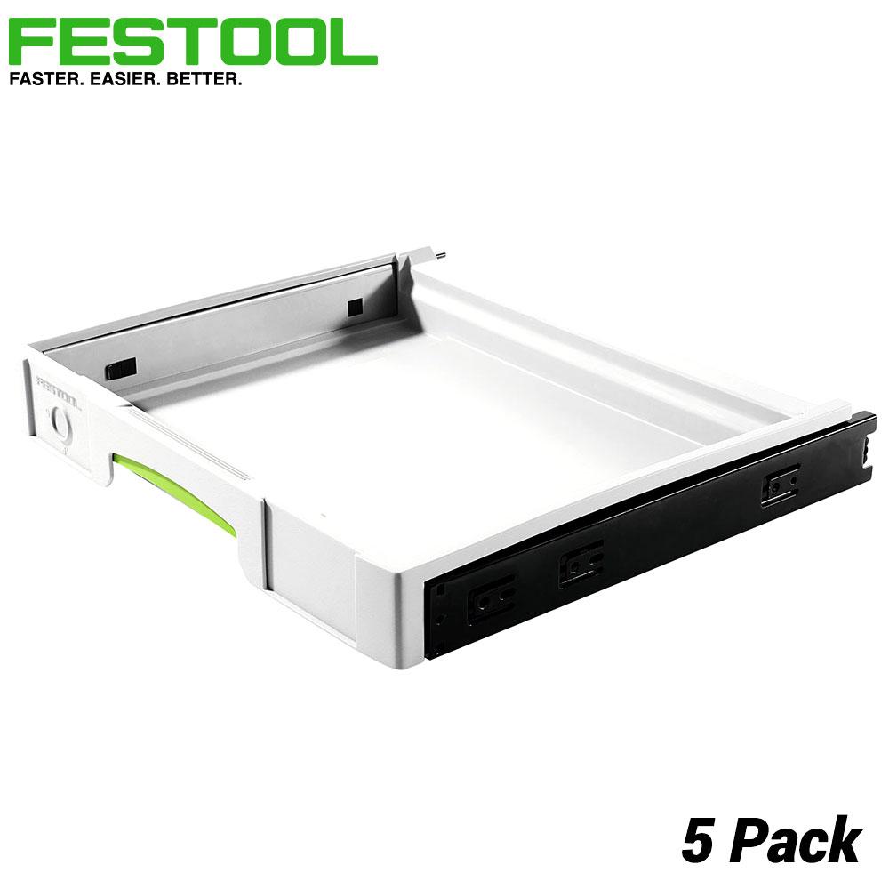 Festool SYS-AZ Set (500767) 5-Pack Systainer & Sortainer Pull-Out Drawer Set