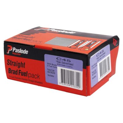 Paslode B20629 3000 Pack 45mm 16 Gauge Galvanised Brad Nails with Fuel