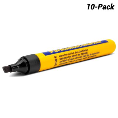 Bleispitz 1232-10 10-Pack Quick Dry 1-5mm Wedge Tip Black Permanent Markers - MADE IN GERMANY