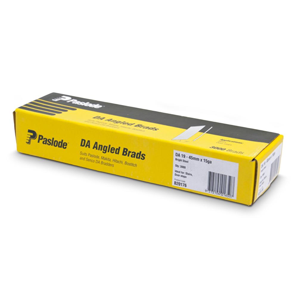 Paslode B20176 3000-Pack DA19 45mm 15 Gauge Bright Brad Nails
