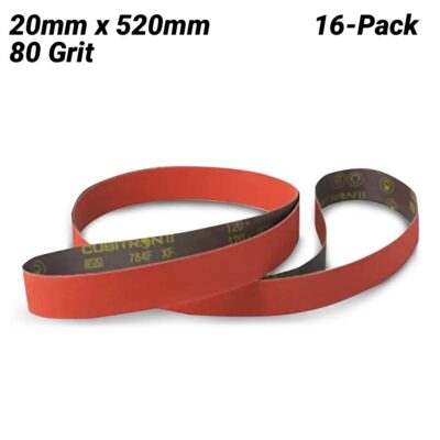 3M 7012883535-16PK (AC019428781) 16-Pack 20mm x 520mm Cubitron II 784F 80 Grit Belt
