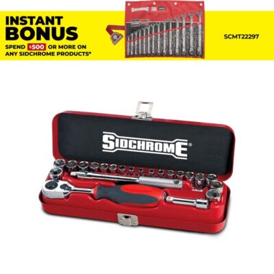 Sidchrome SCMT12110 23pce 1/4" Drive Metric & AF Socket Set