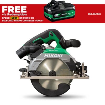 HiKOKI C1806DB(H4Z) 18V Li-ion Cordless Brushless 165mm (6.5") Circular Saw - Skin Only