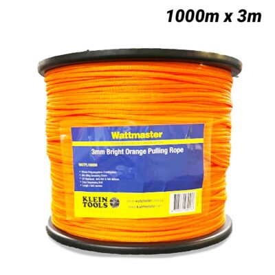 Wattmaster WATPL1000M 1000m x 3mm Orange UV Stabilised Anti-Rot Pulling Rope