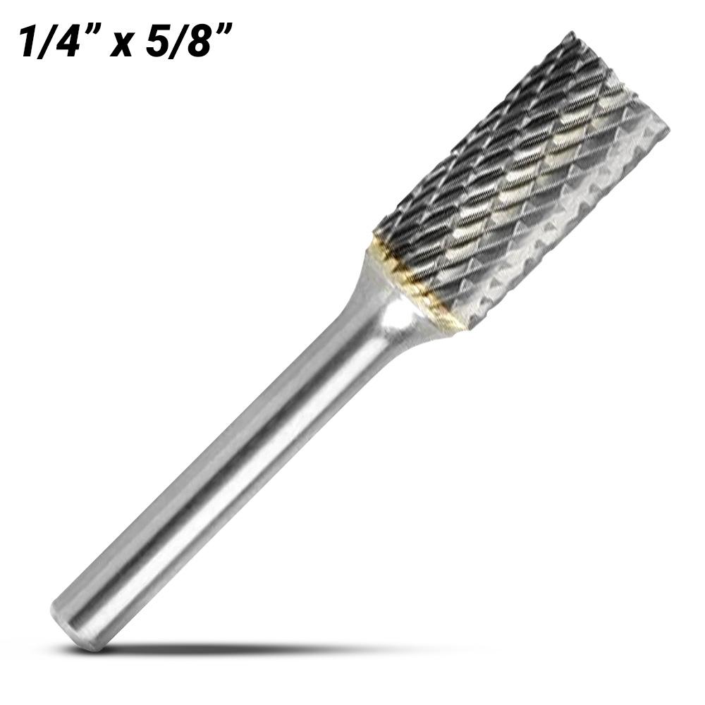 Bordo 6400-95034 1/4" x 5/8" 1/4" Shank Tungsten Carbide SB-1 Cylindrical End Double Cut Burr