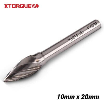 Xtorque X1020A 1/4" Shank Tungsten Carbide Tree Pointed Nose Non-Ferrous Aluminium Burr