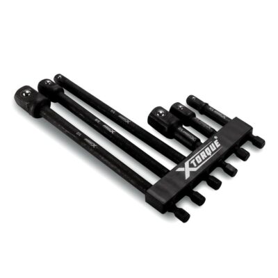 Xtorque XSA6 6PC 1/4'' Hex Shank to 1/4'', 3/8'', 1/2'' Square Socket Adapter Set