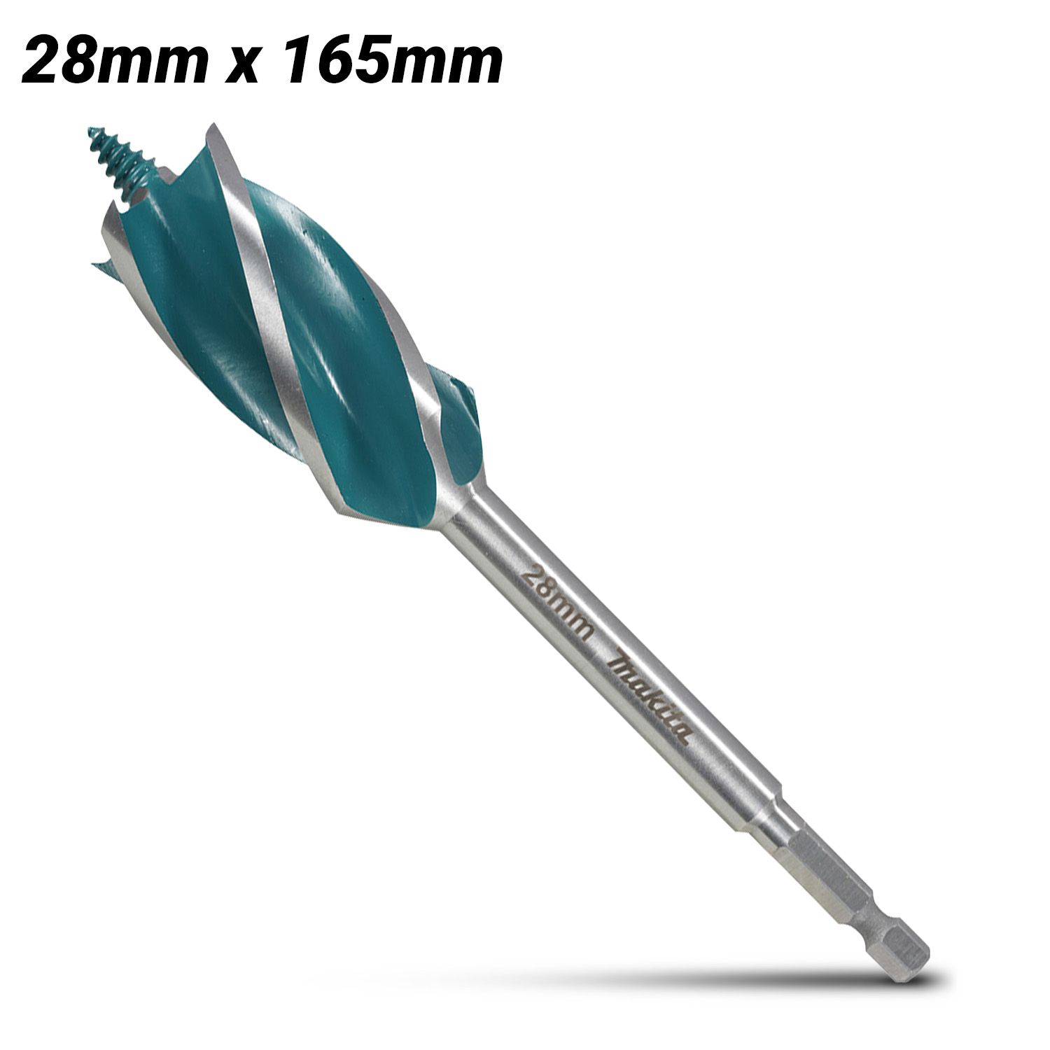 Makita E-26696 28mm x 165mm 1/4" Hex Impact 4-Cut Wood Auger Bit