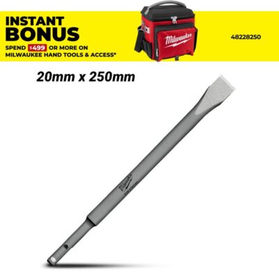 Milwaukee 4932339626 20mm x 250mm SDS-Plus Flat Chisel