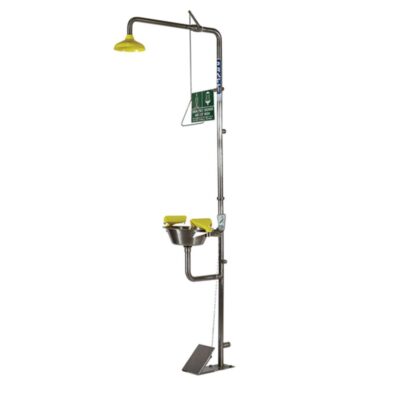 Pratt SE607 Combination Shower with Triple Nozzle Eye & Face Wash with Bowl & Foot Treadle