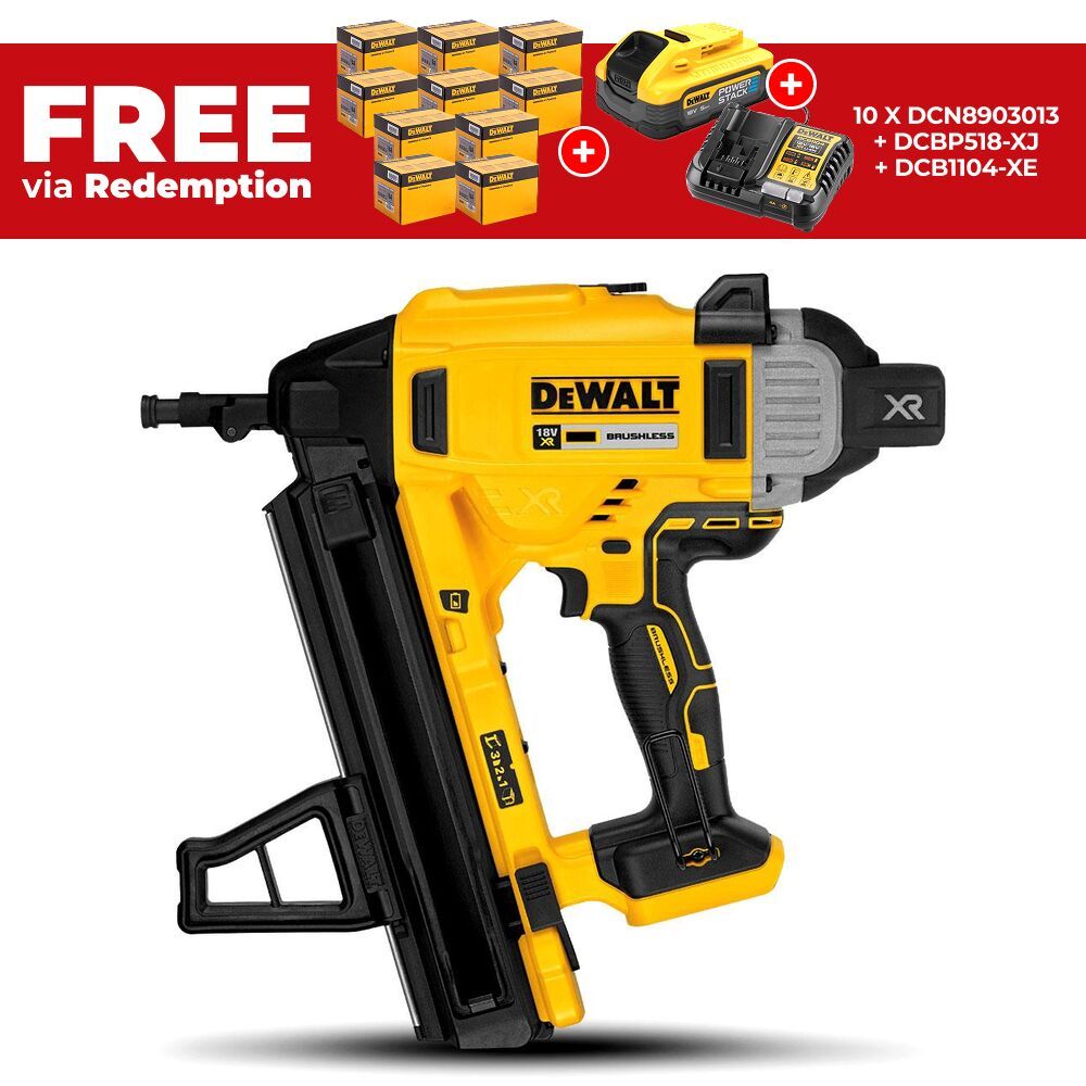 DeWalt DCN890N-XJ 18V XR Li-ion Cordless Brushless Concrete Angled Nailer - Skin Only