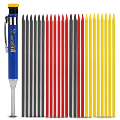 Bleispitz 1362KIT Metal Dry Profi Deep Hole Marker with Mixed Refills - MADE IN EUROPE