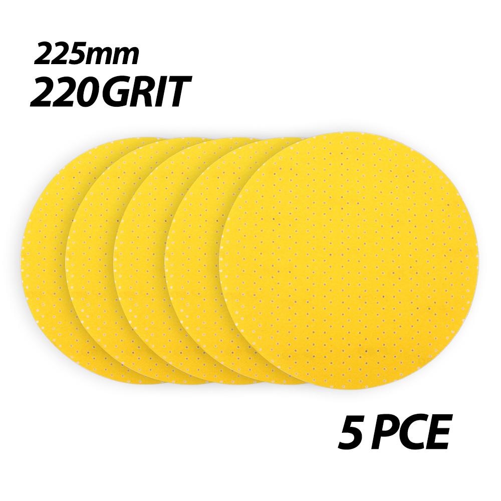 Bayer SP220 5pce 220 Grit 225mm (8.8") Multi-Hole Velcro Sanding Paper