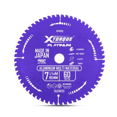 Xtorque XPA185 Platinum 185mm (7-1/4") 60-Teeth Aluminium Multi Material Carbide Tipped Saw Blade - MADE IN JAPAN