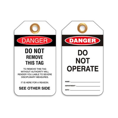 Uniform Safety Signs UDT300 25-Pack Danger Do Not Operate Heavy Duty PVC Tags