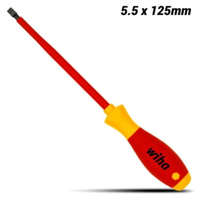 Wiha 40823 5.5 x 125mm 320N VDE SoftFinish Slotted Screwdriver