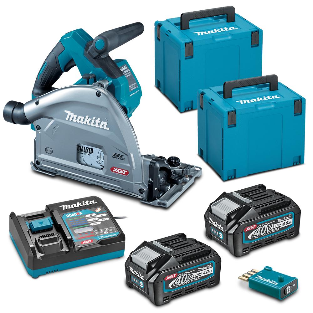 Makita SP001GM201 40V Max 4.0Ah Li-ion XGT 166mm (6-1/2") Cordless Brushless AWS Plunge Cut Saw Combo Kit