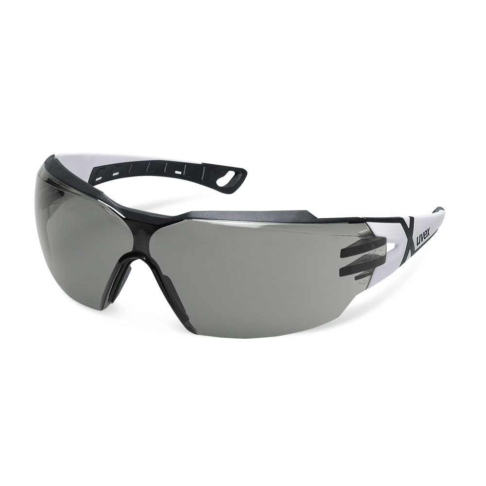 Uvex 9198-200 Protective Eyewear White/Black Frame Grey Lens Pheos Cx2 Glasses