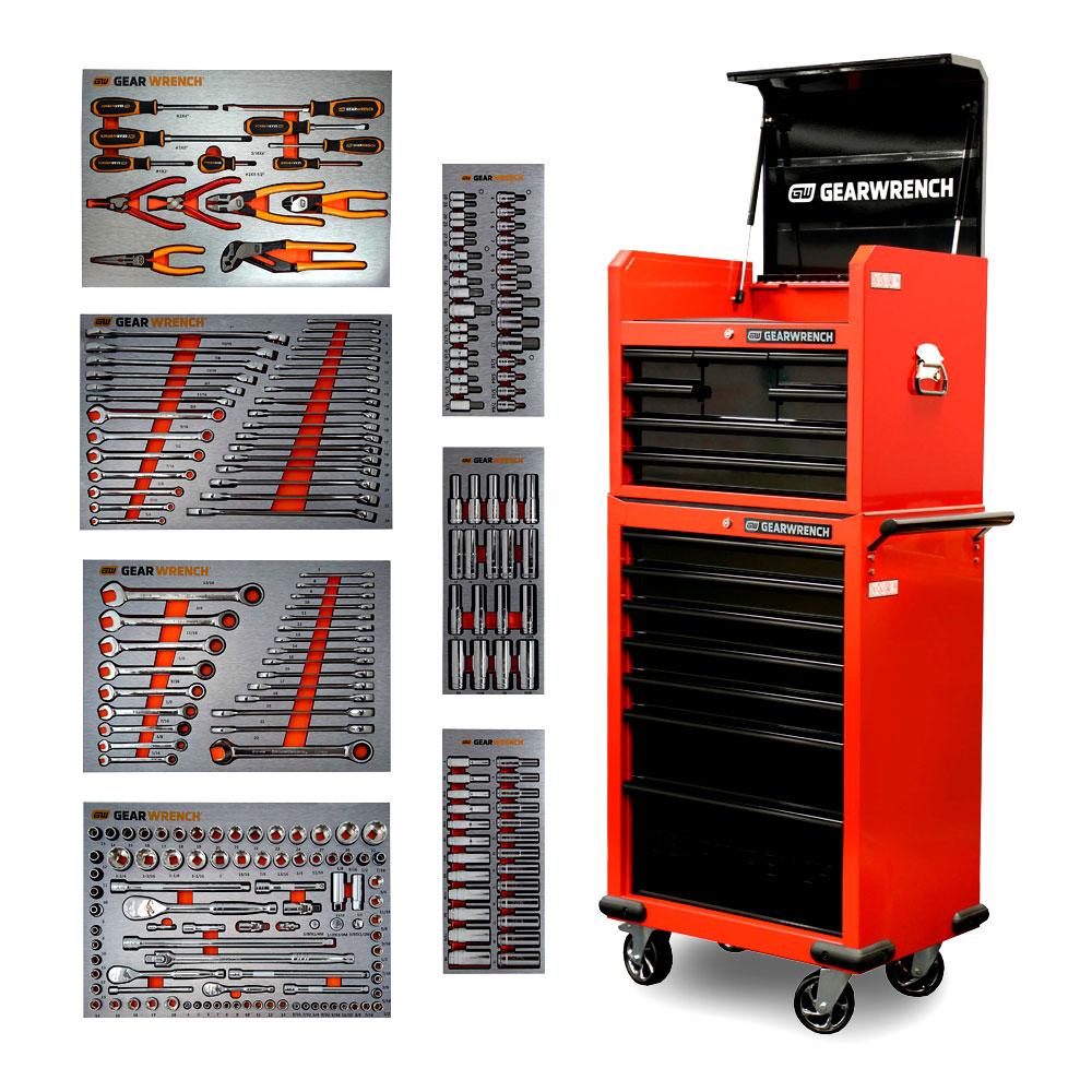 GEARWRENCH 22233 234pce 660mm (26") Game Changer Red Edition 7 Drawer Tool Chest & 7 Drawer Trolley - All EVA