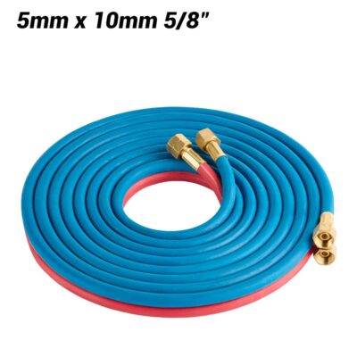 Cigweld 208694 5mm x 10mm 5/8"-18 UNF RH + LH Both Ends BlueJet RBX Fitted Gas Hose Oxy/Acet