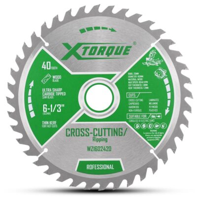 Xtorque WZ1604020 160mm (6-1/2") 40-Tooth Wood Finishing/Trim Carbide Tipped Saw Blade