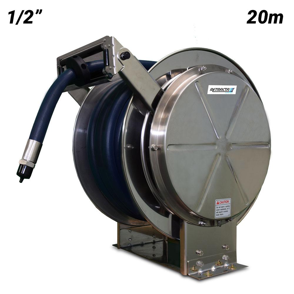 Retracta FMATP1220-01-SS 1/2" x 20m Air/Water Hose Reel SS