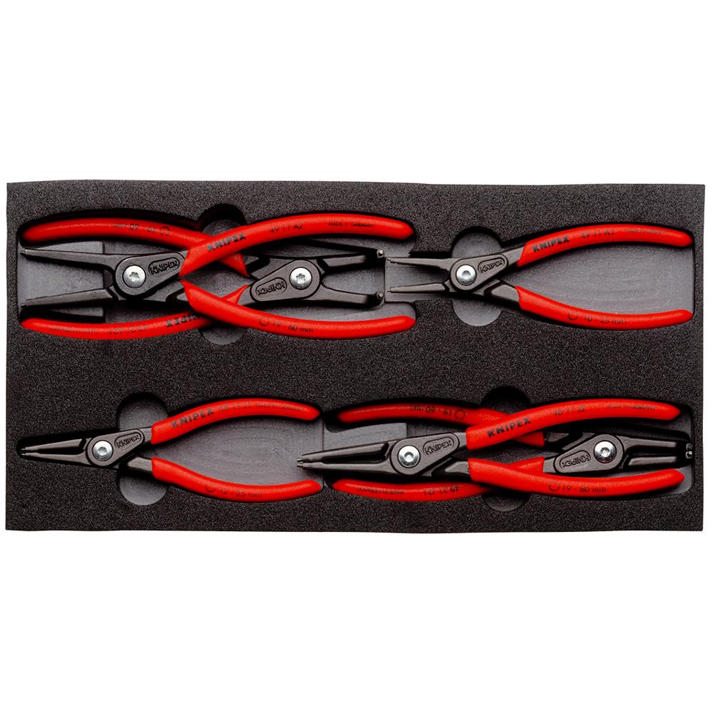 Knipex 002001V02 6pce Internal & External Circlip Plier Set with EVA Foam Tray