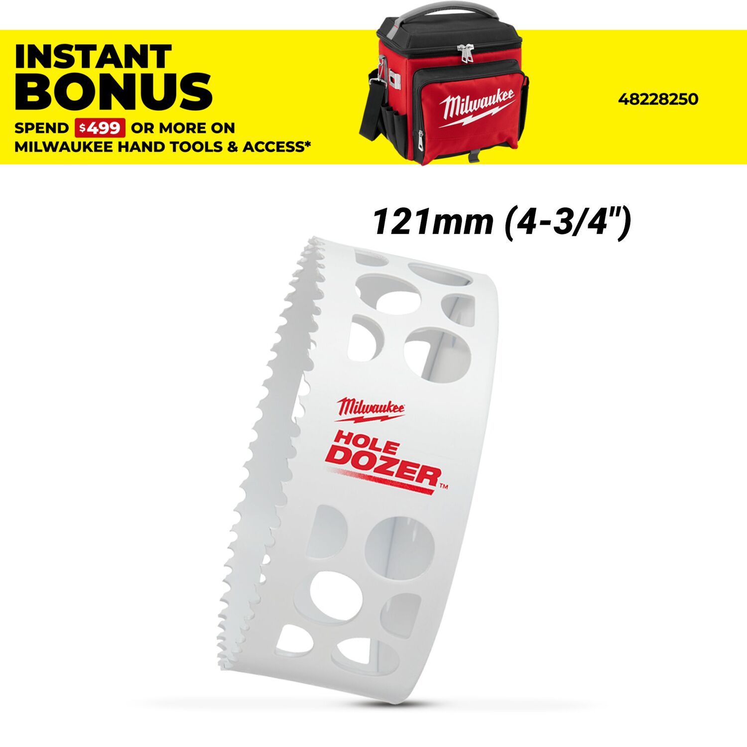 Milwaukee 49569650 121mm (4-3/4") HOLE DOZER Bi-Metal Hole Saw