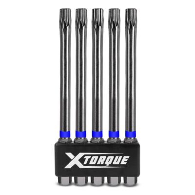 Xtorque 5PKTA40100 TORX40 100mm Tamperproof Torx Head Torsion Driver Bit - 5 Pack